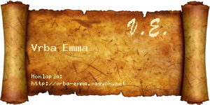 Vrba Emma névjegykártya